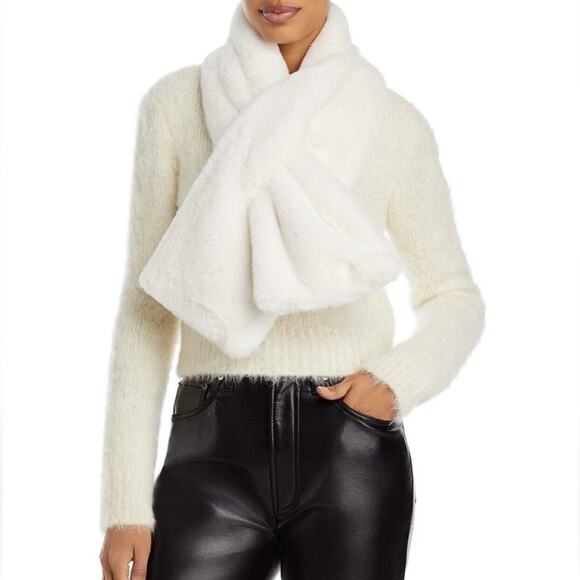 APPARIS Bambi Faux Fur Scarf Ivory Cream OS NWT $92 - Picture 1 of 4